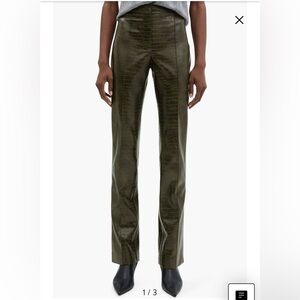 MANGO faux leather alligator print pants